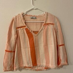 Boho Striped V-Neck Blouse